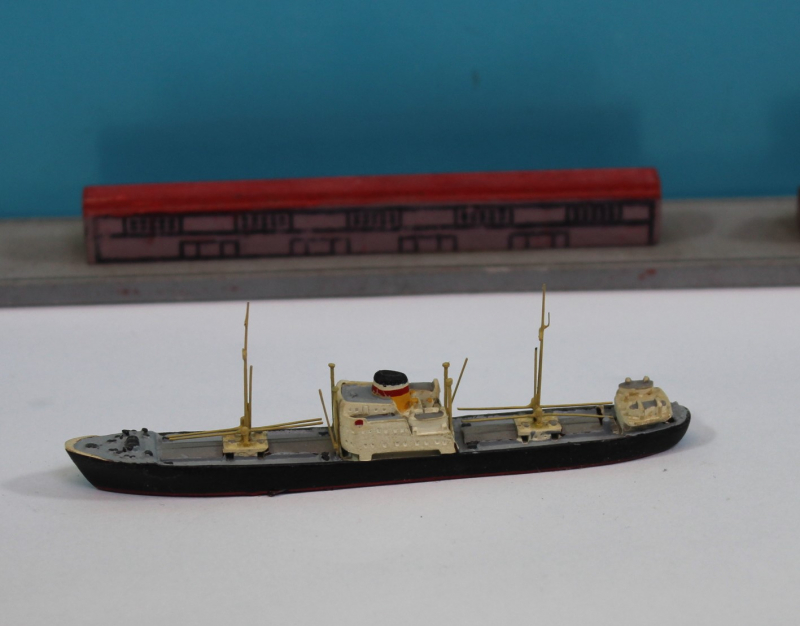 Freighter "Krefeld" with fine masts (1 p.) GER 1955 Hansa S 42